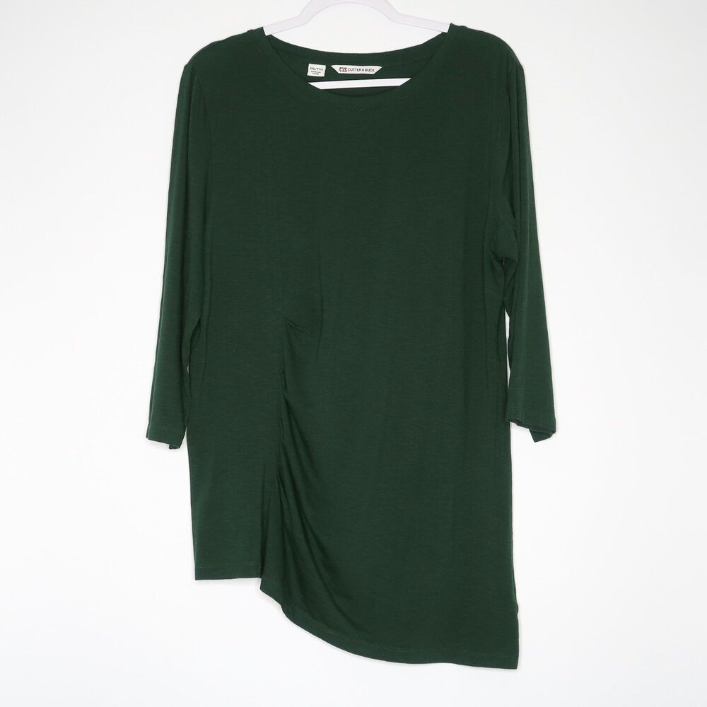 Cutter & Buck Womens Long Sleeve Shirt Size XXL Green Basics Scrunch‎ 3/4 Sleeve